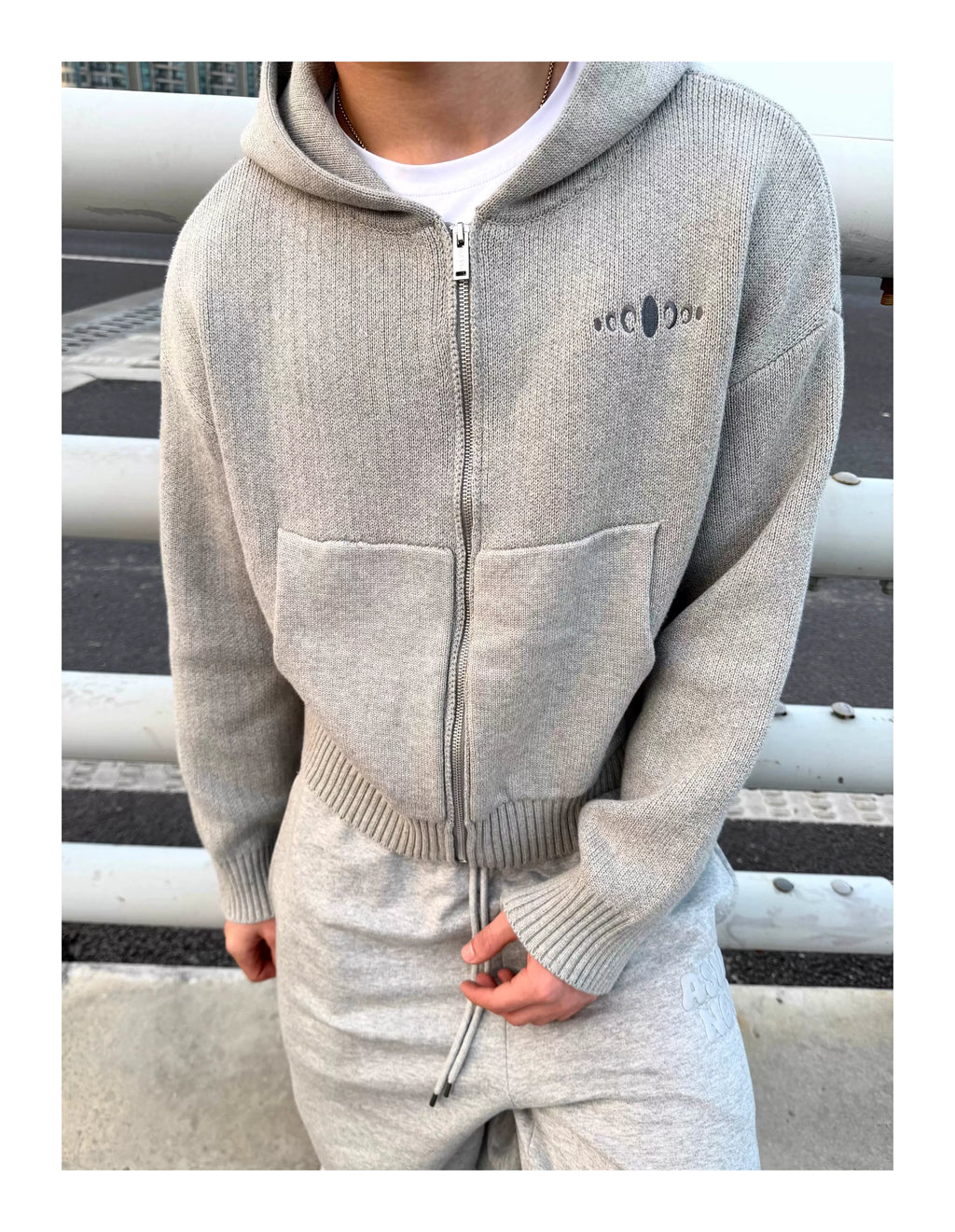 KARMANISTIC Vintage Cashmere Loose Hooded Knit Sweater Jacket