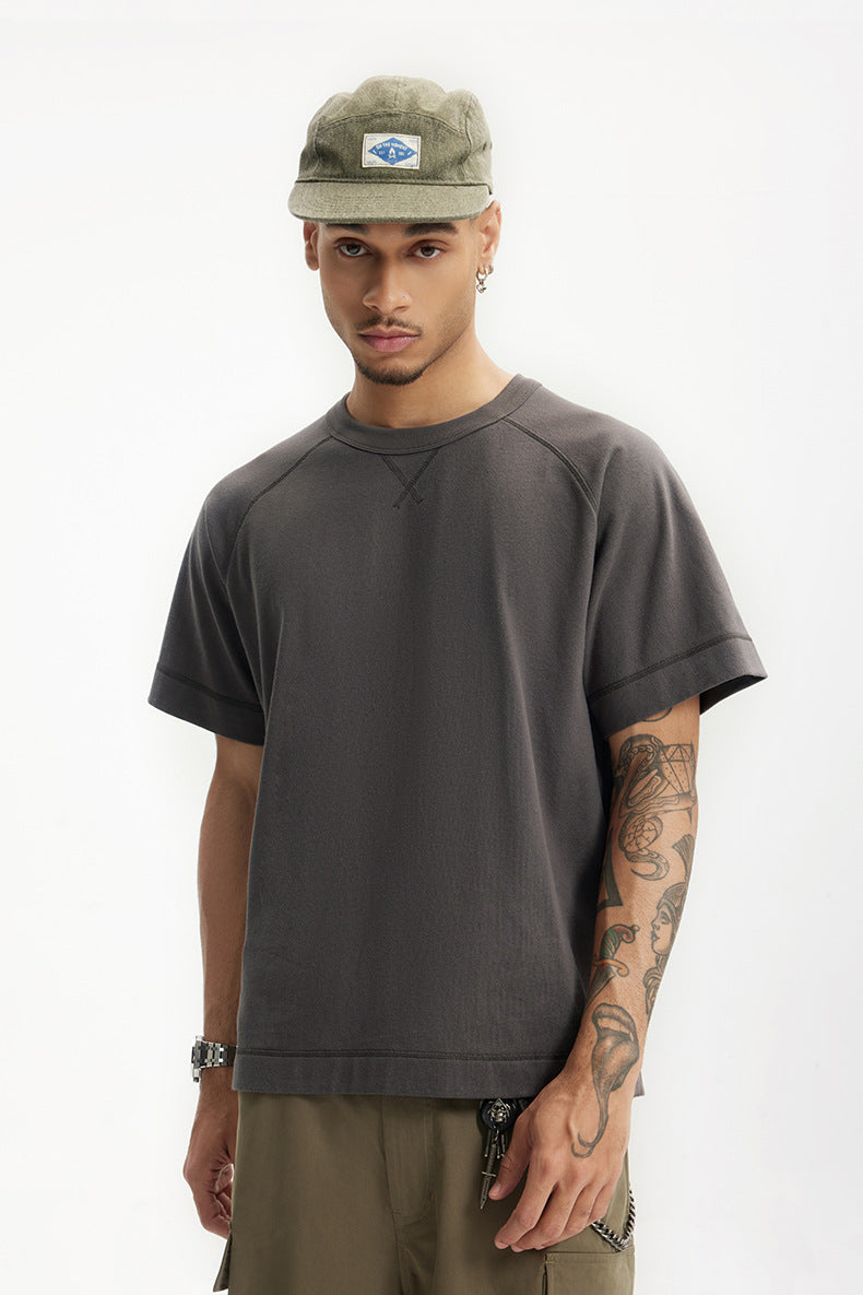 Inflation Retro Shoulder Hem Split Tee