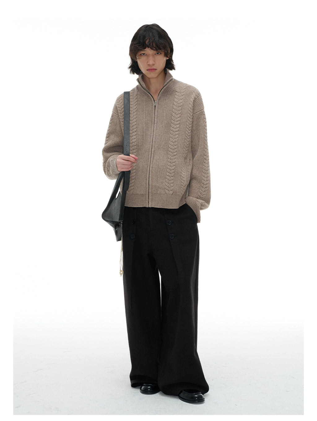 JCAESAR BUTTON Wool PANTS