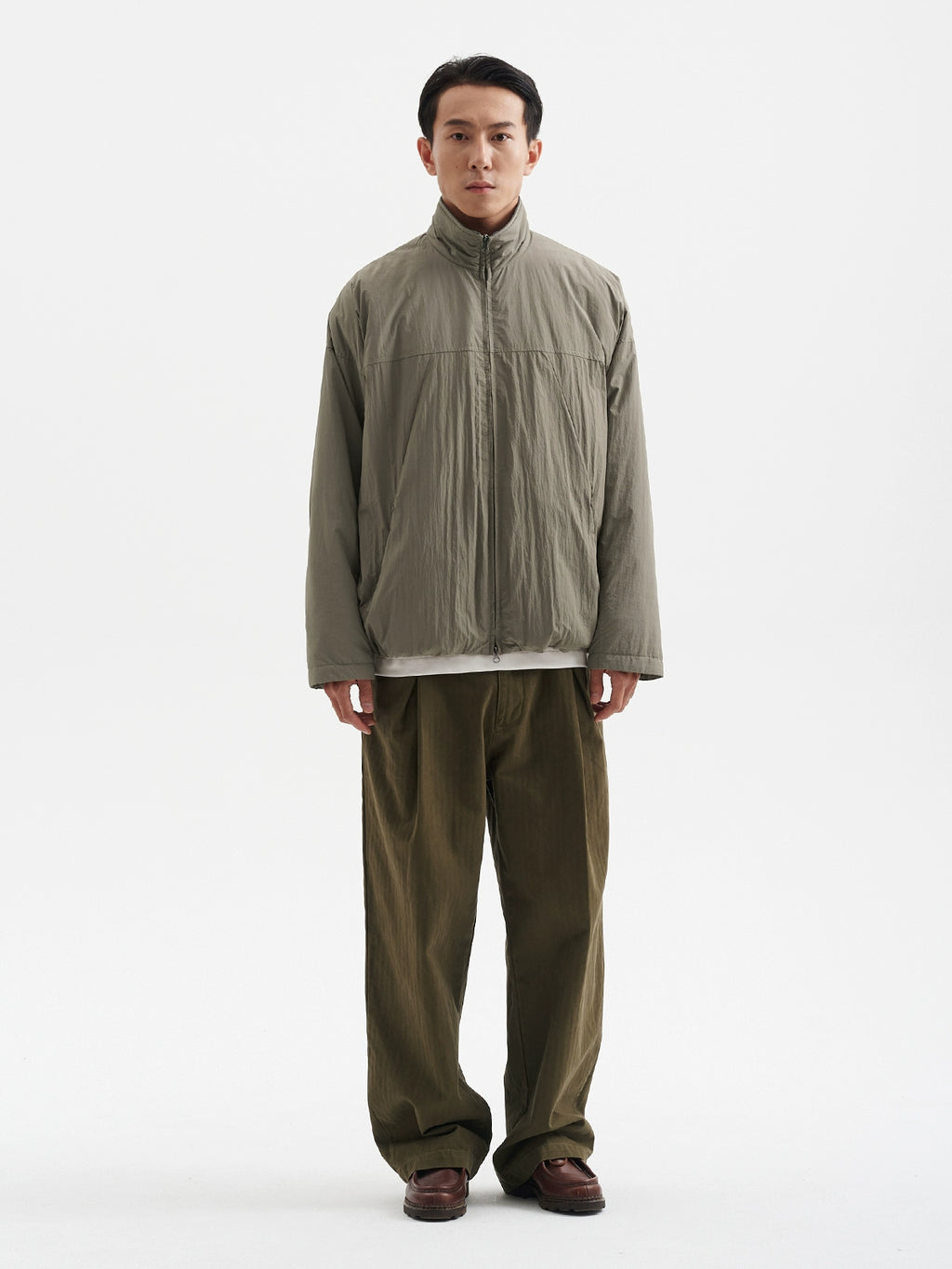 BUTTBILL Double-pleated Herringbone Slacks