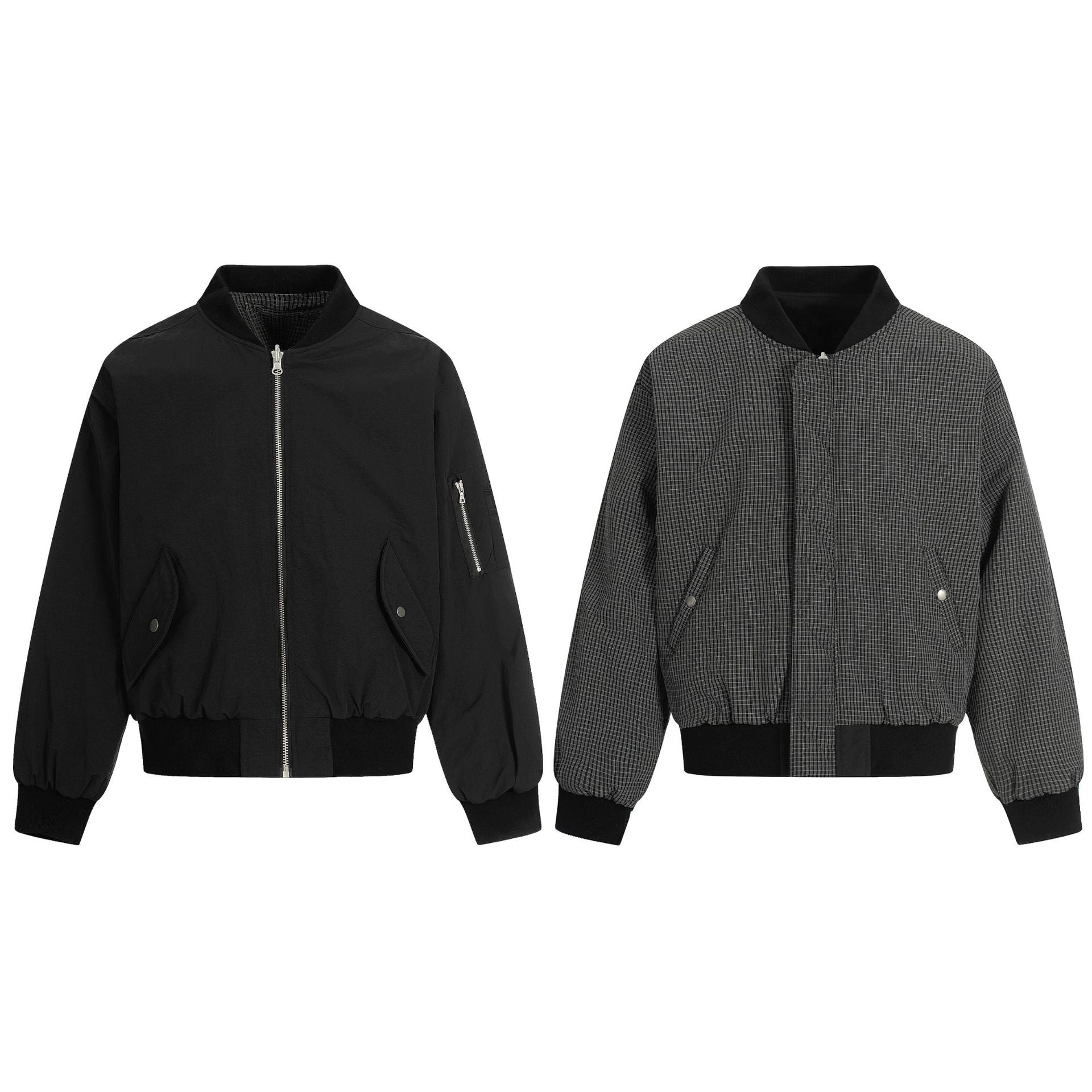 11KN Simple Plaid Loose Retro Casual Jacket