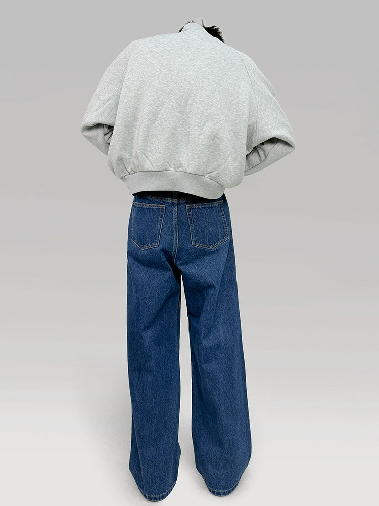 PLUS NO LOGO Loose Straight Washed Jeans