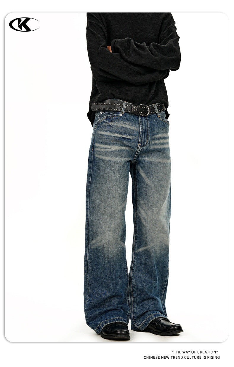 11KN Gradual Change Loose Versatile Straight Jeans