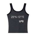 Loopsoon Letter Print Minimalist Striped Vest