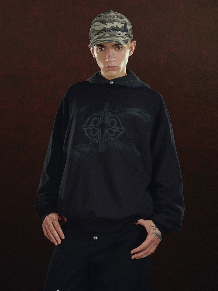 DICETINY Mottled Logo Print Sweater