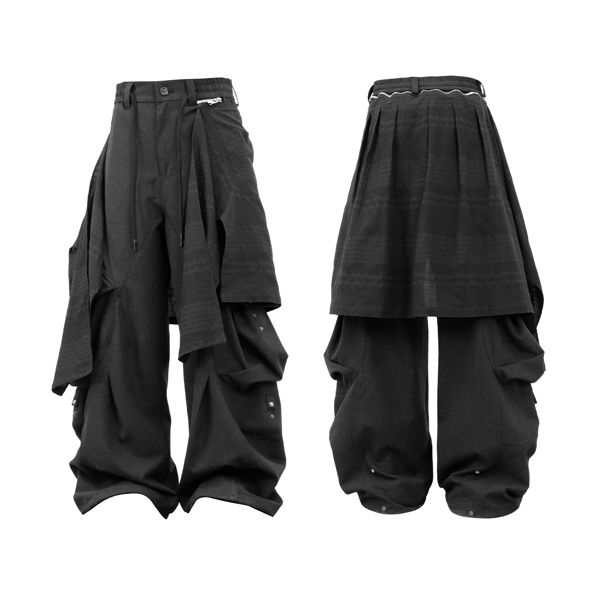 RELABEL Multi-pocket Removable Fart Curtain Loose Trousers
