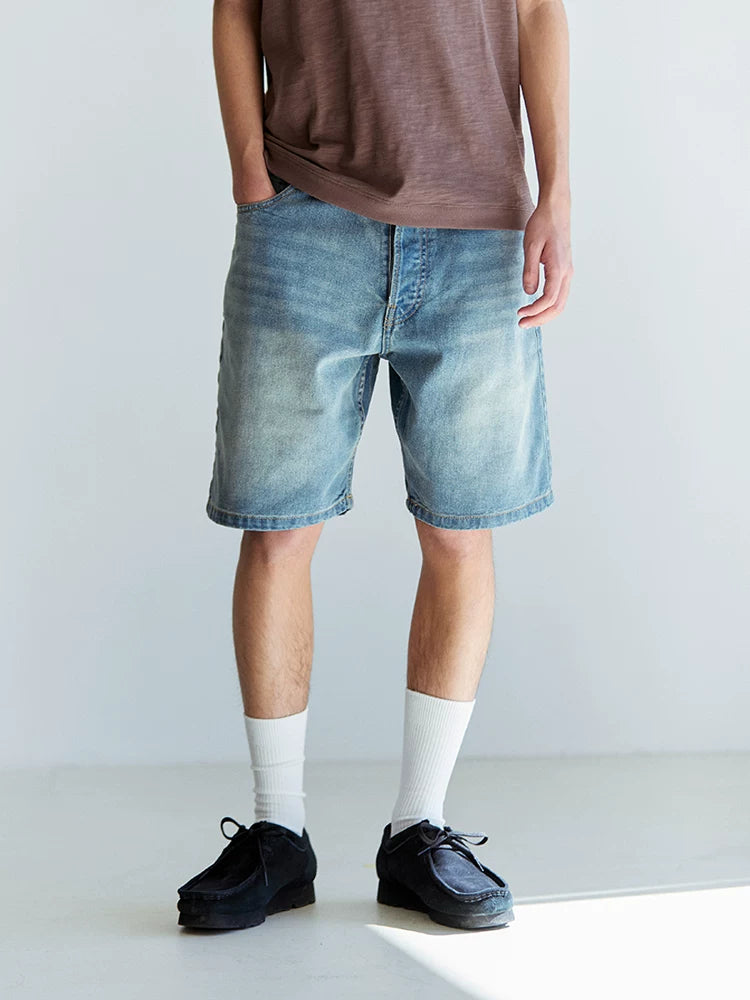 BENT IDEA Retro Cat Whiskers Frayed Denim Shorts