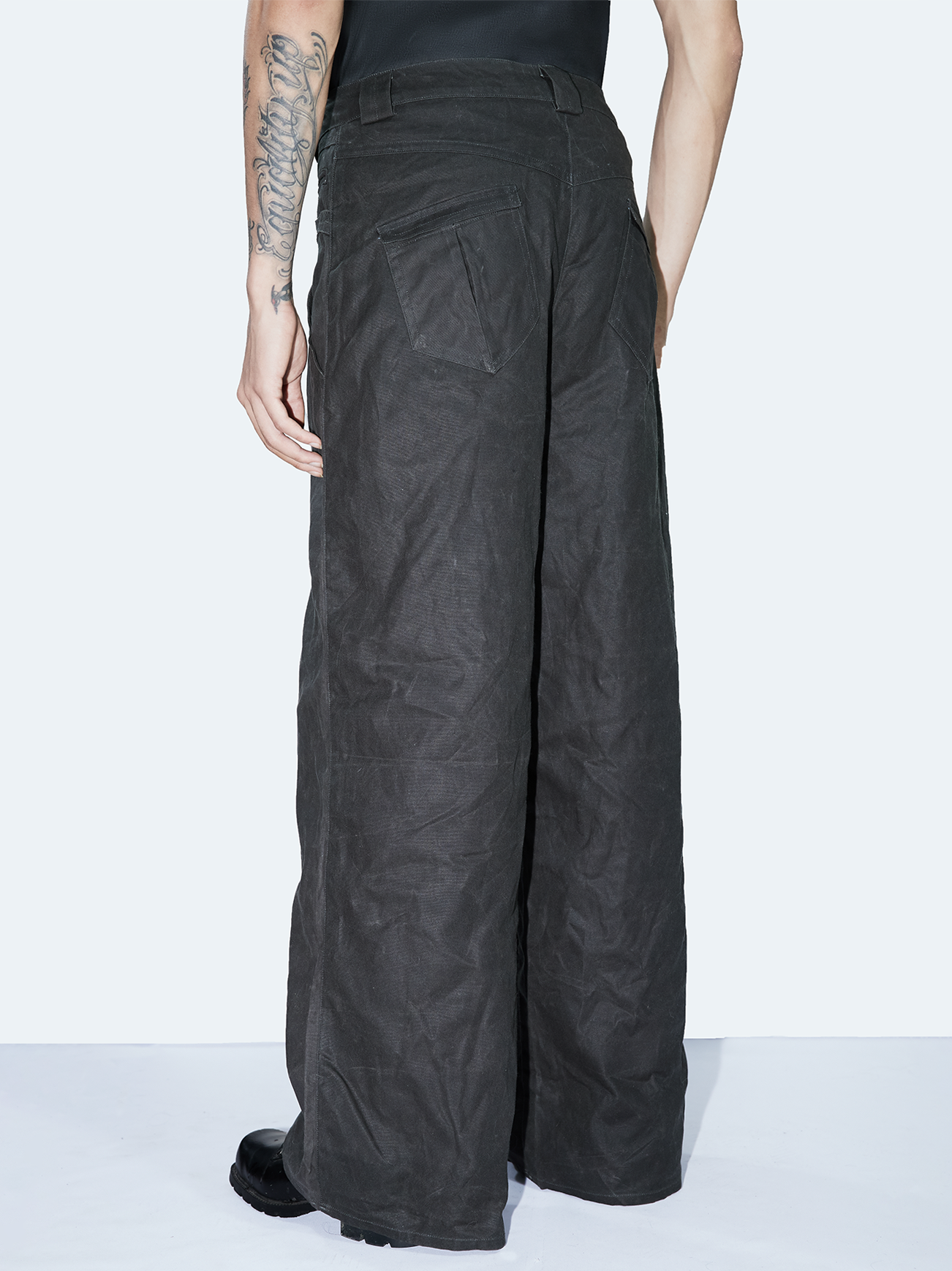 ETHEREAL PRODUCTION Oil Wax Retro Canvas Loose Casual Overalls