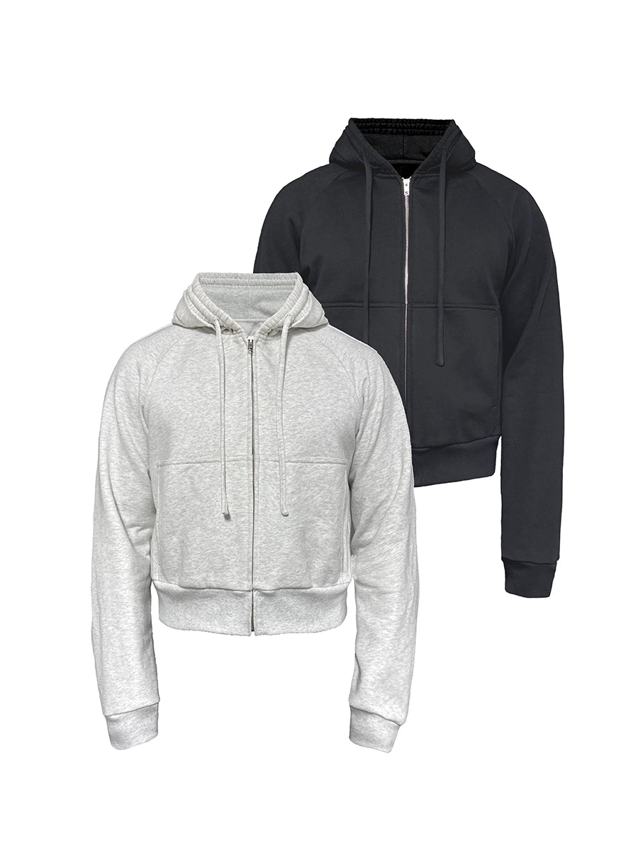 JCAESAR Bud Drawstring Hooded Shoulder Sweater