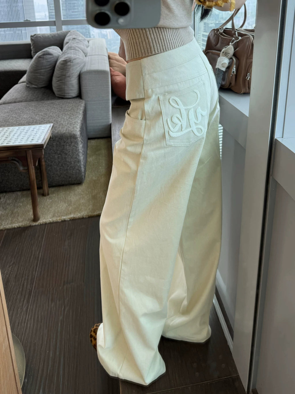 YOUNG KYLIN Straight Wide-leg Slacks