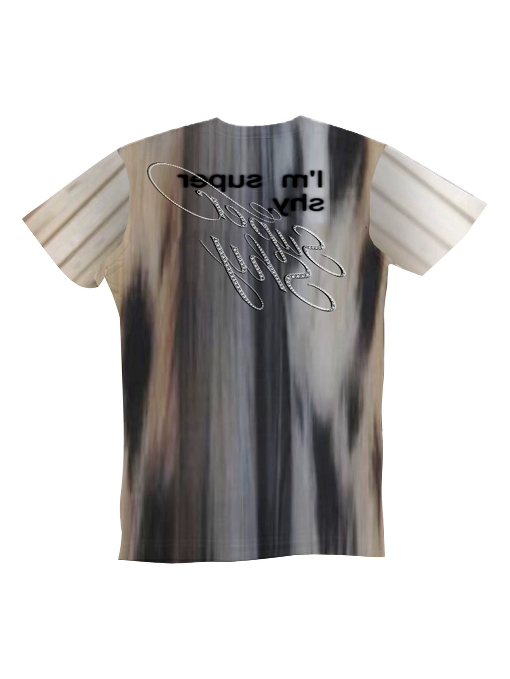 PAIKI Is Shy about Leopard Leopard Rhinestone Straight Shoulders Slim Tee