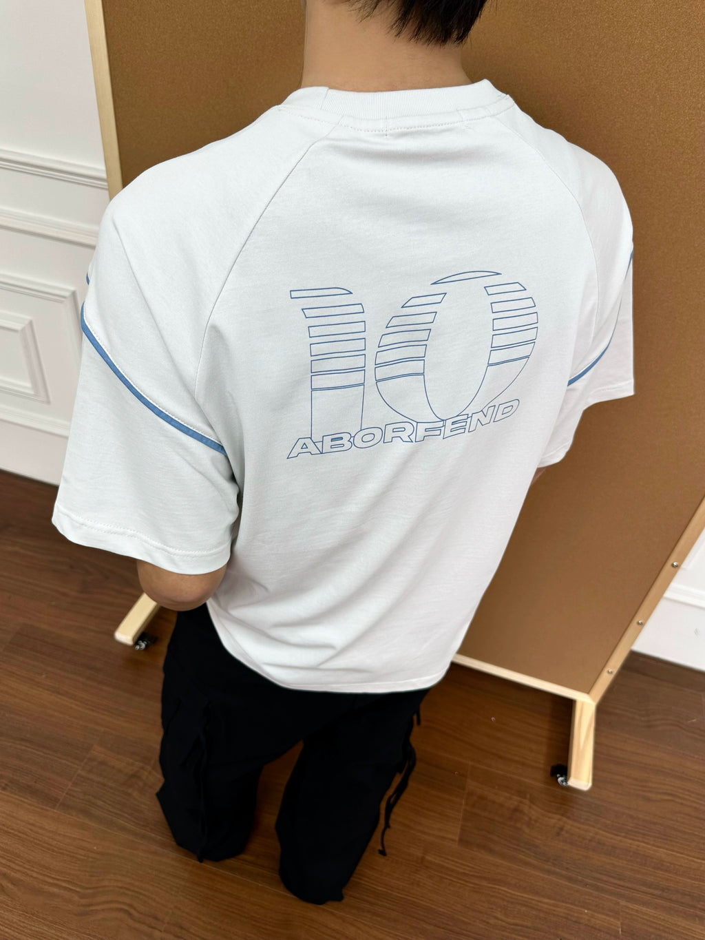 BeOurRule Splicing Contrast Letter Printing Loose Tee