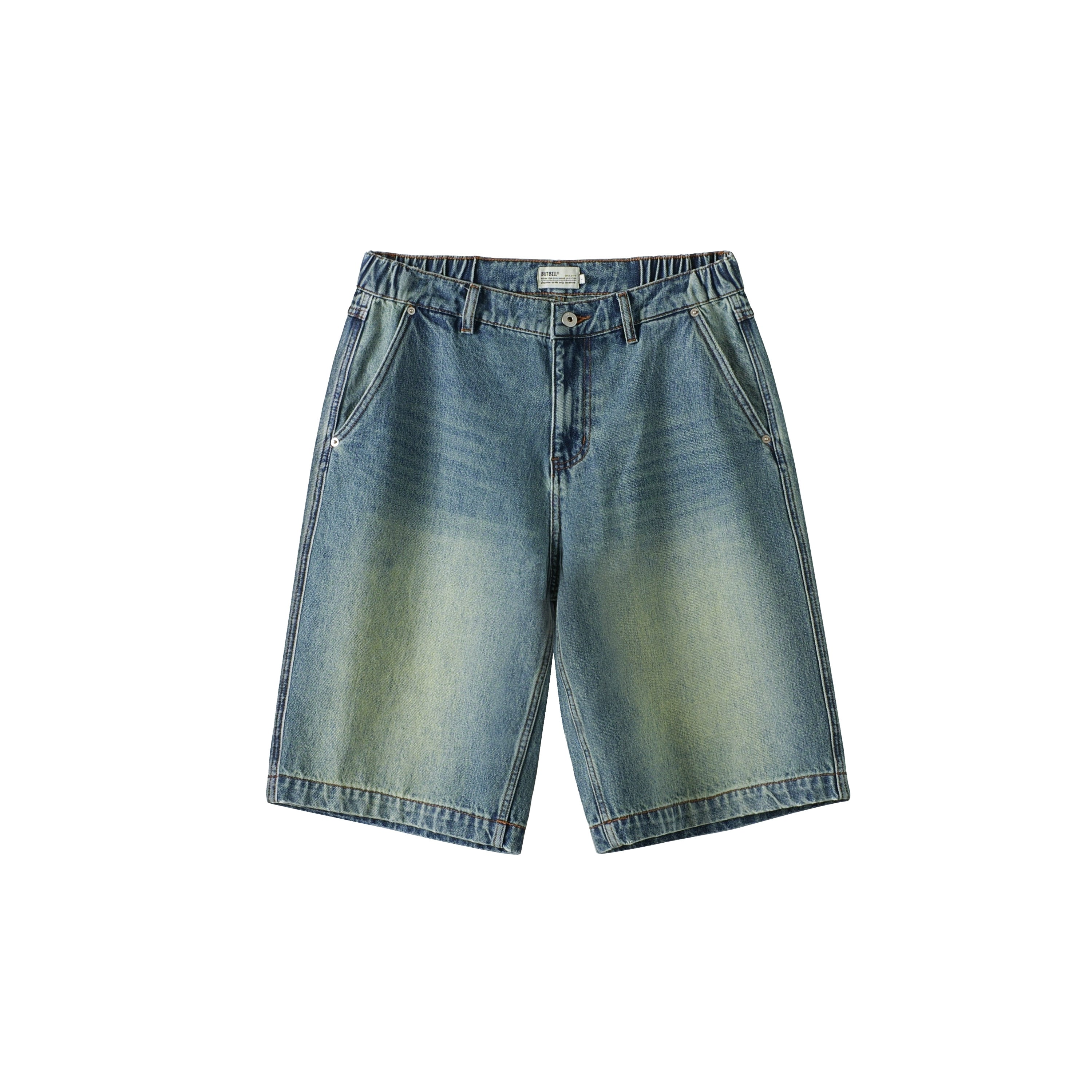 BUTTBILL Washed and Old Casual Commuter Denim Five-point Shorts