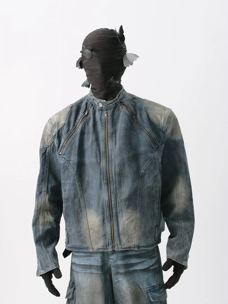 NUndeFineD Shoulder Pad Denim Used Coat