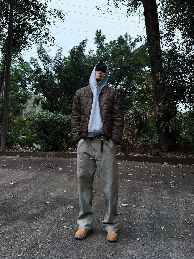 ZOZOFOREST Fleece Stiff Washed Casual Pants