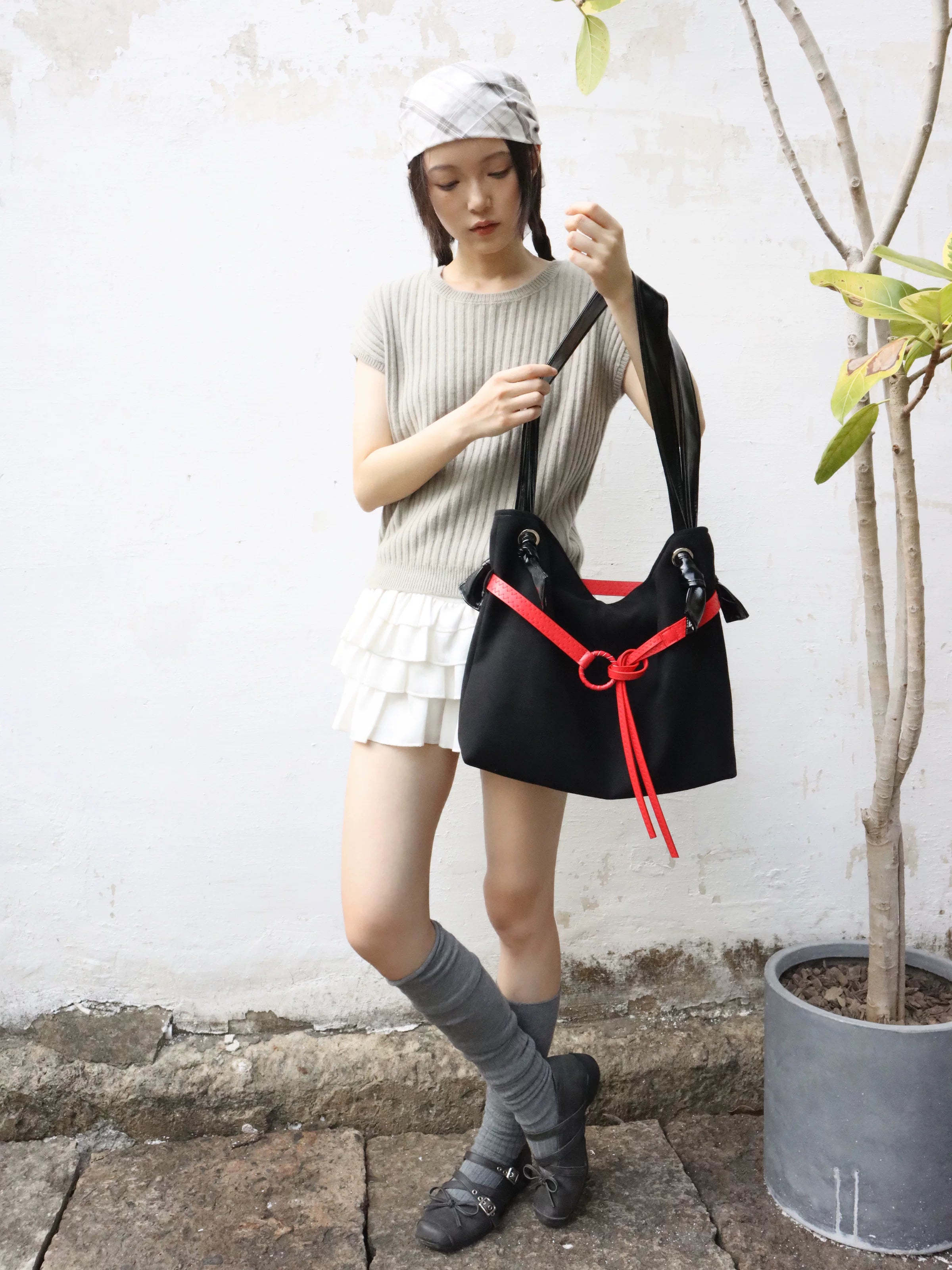 Heelwood Contrast Shoulder Large Capacity Tote Bag