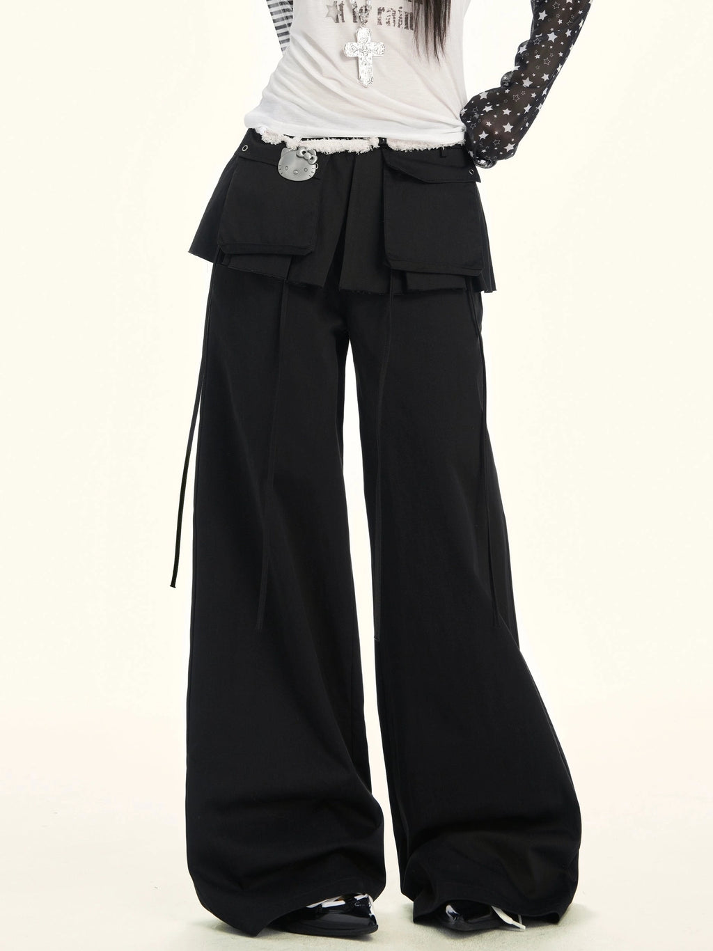 ZAVK Fake Two-piece Wide-leg Slacks