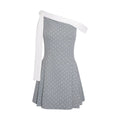 Wildberry Slanted Shoulder Polka Dot Dress