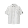 MANUSCRIPT Striped Seersucker Short-sleeved Shirt