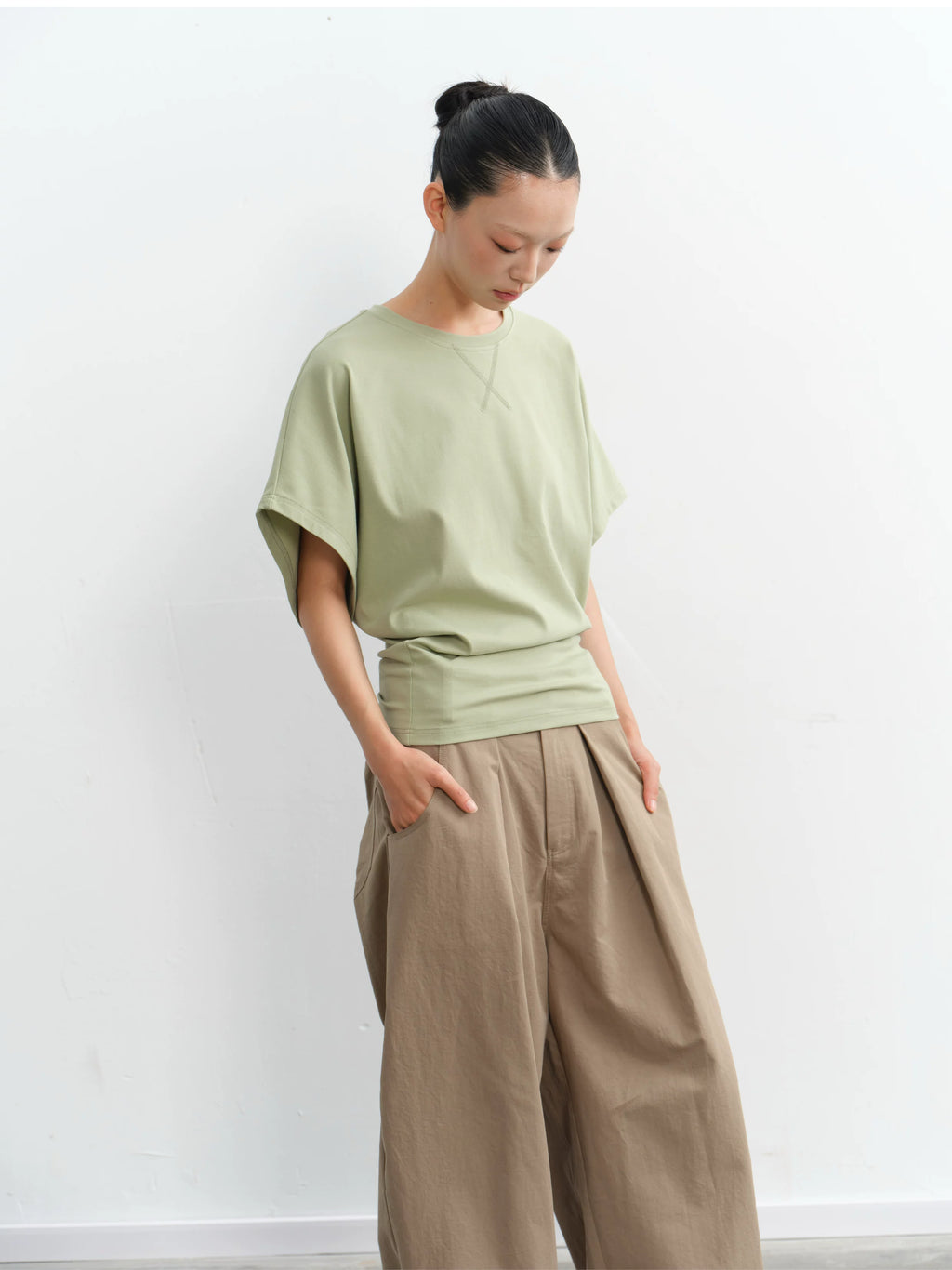 LINY LIBERTY Minimalist Lazy Loose Round Neck Tee