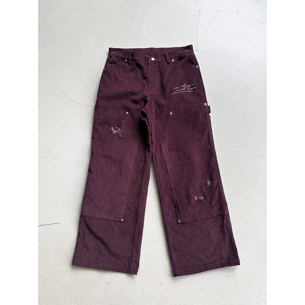 Erole "engraved" Embroidered Leopard Print Vintage Overalls