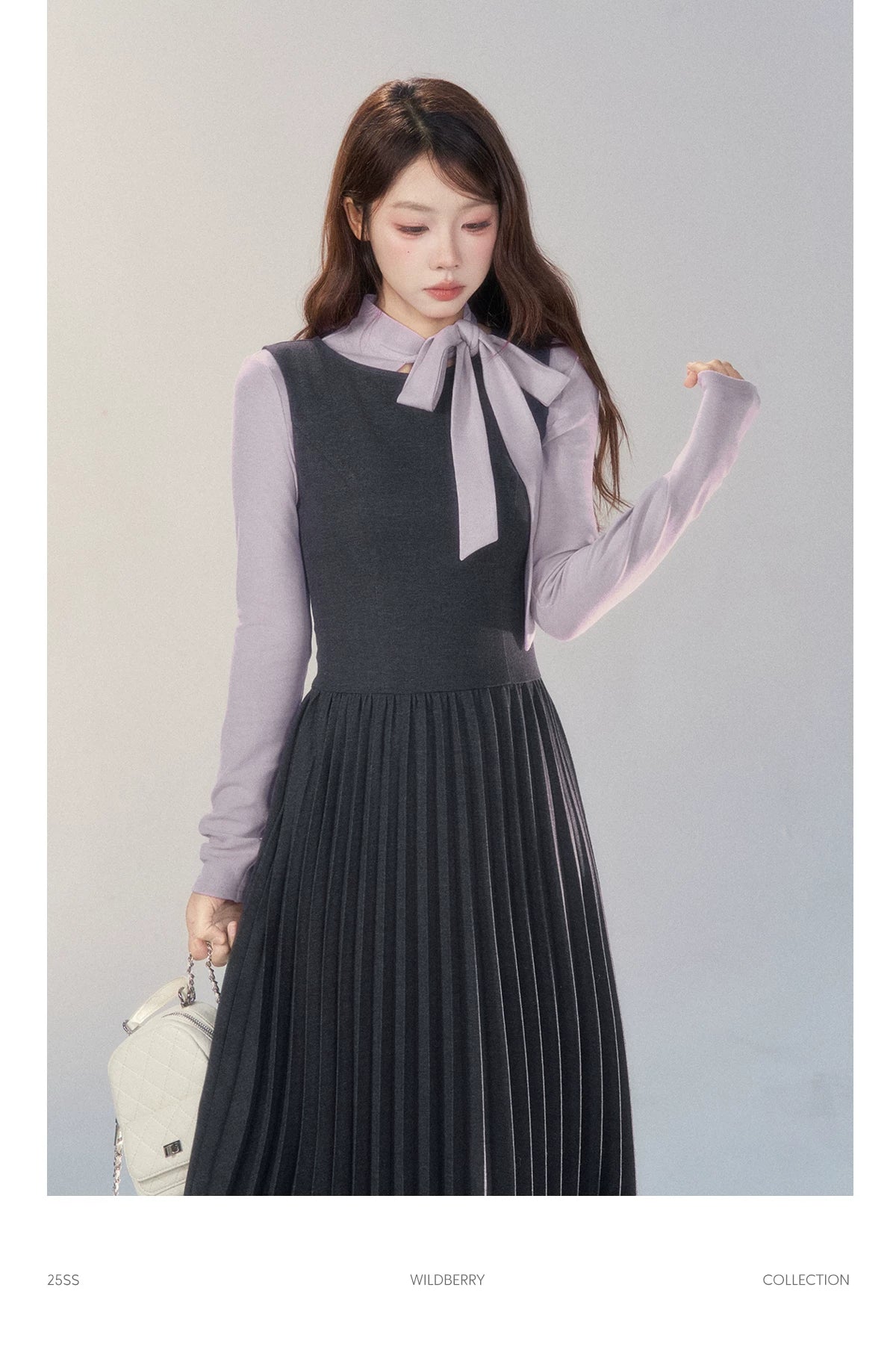 Wildberry Retro Vest High-end Pleated Dress
