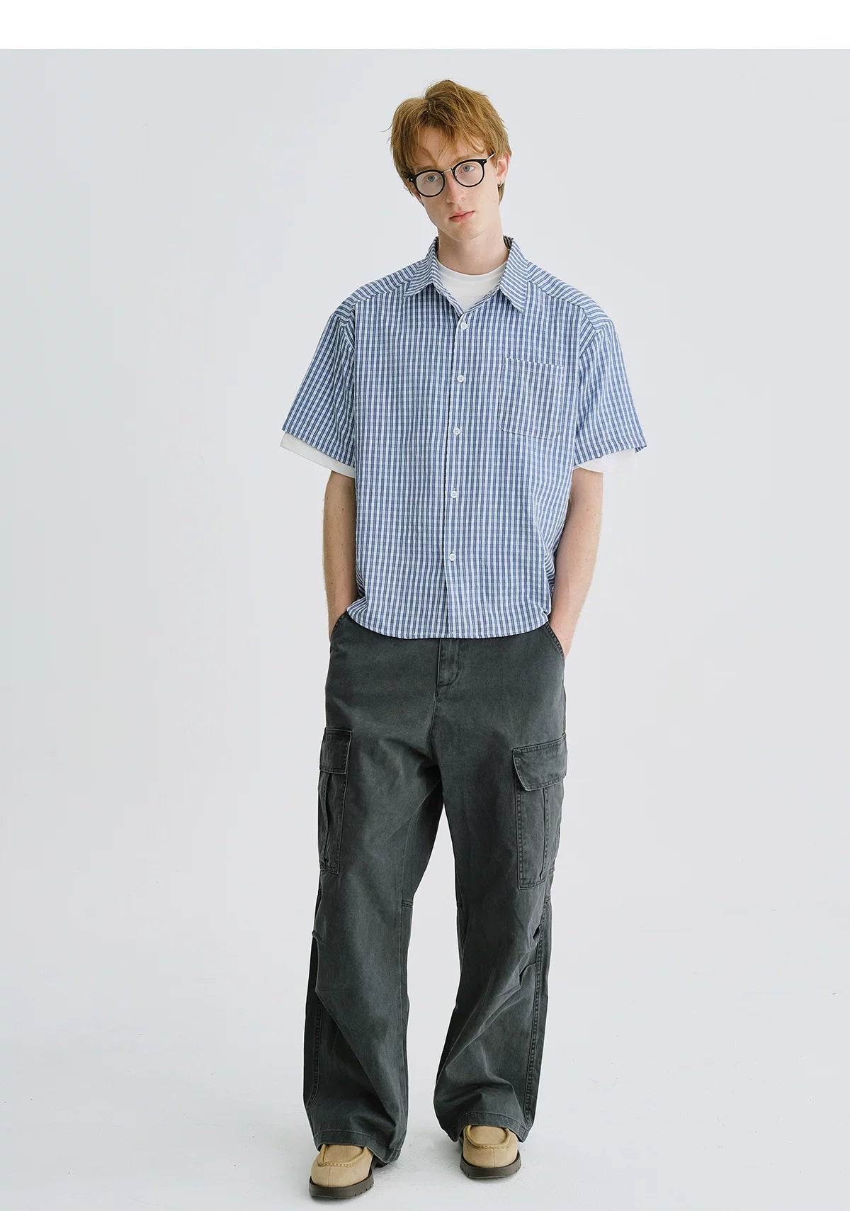 LIVINGTOWN Versatile Casual Lapel Plaid Shirt