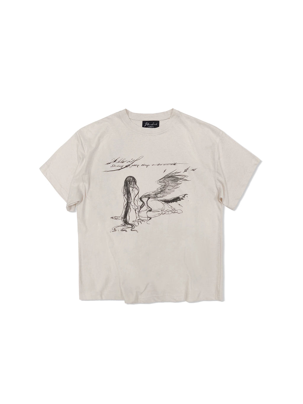 WANNA LAB Hand-painted Print Cool Casual Tee
