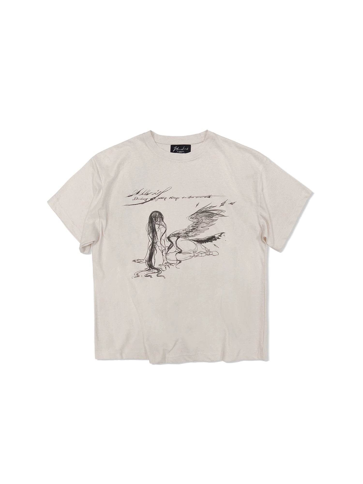 WANNA LAB Hand-painted Print Cool Casual Tee