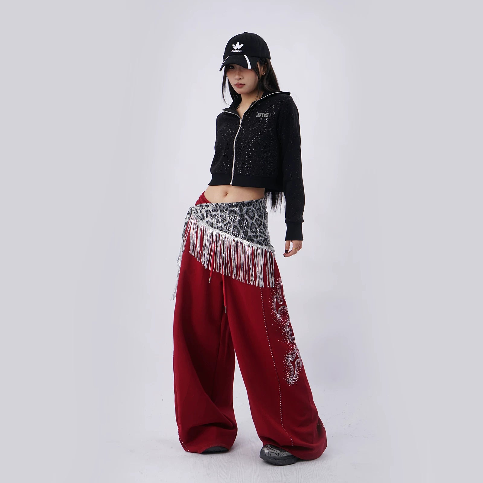 SAMUSAN Hot Diamond Casual Loose Sweatpants Wide Leg Pants