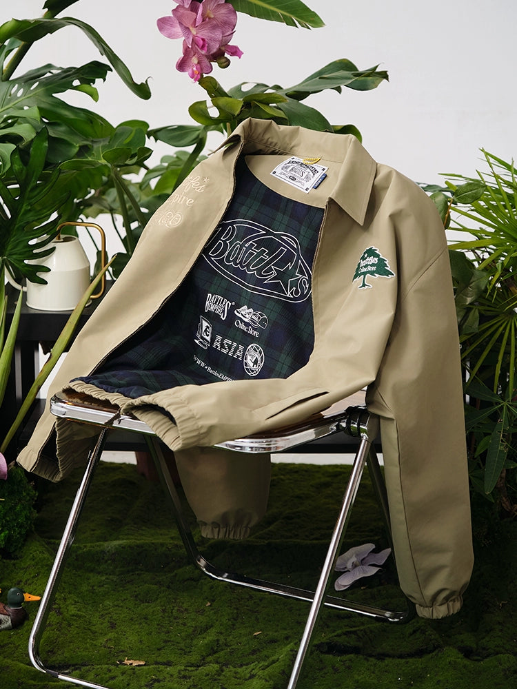 Battles Windproof Water-proof Embroidered Vintage Loose Jacket