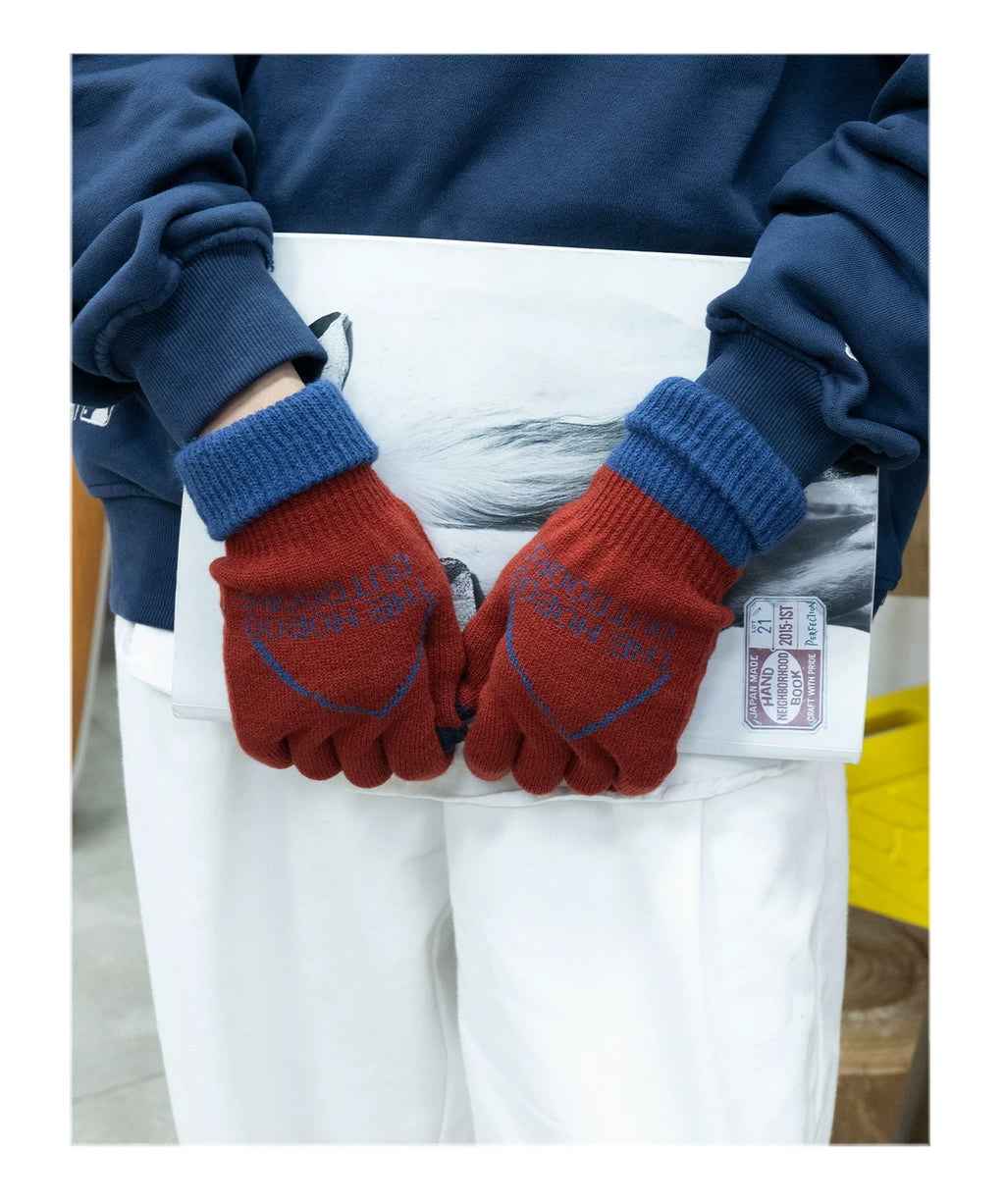 THE HOBOO Jacquard Knitted Wool Gloves