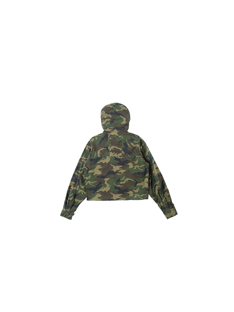 PLUS NO LOGO Washed Old Camouflage Jacket Zipper Jacket