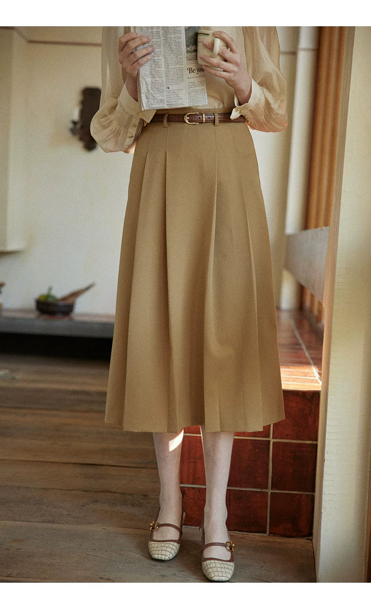 Cpaia Drape Lazy Retro High Waist Skirt