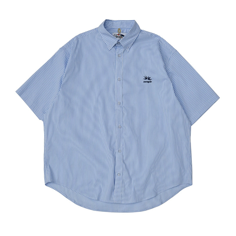 Battles Double Bird Embroidered Vintage Checked Short Sleeve Shirt