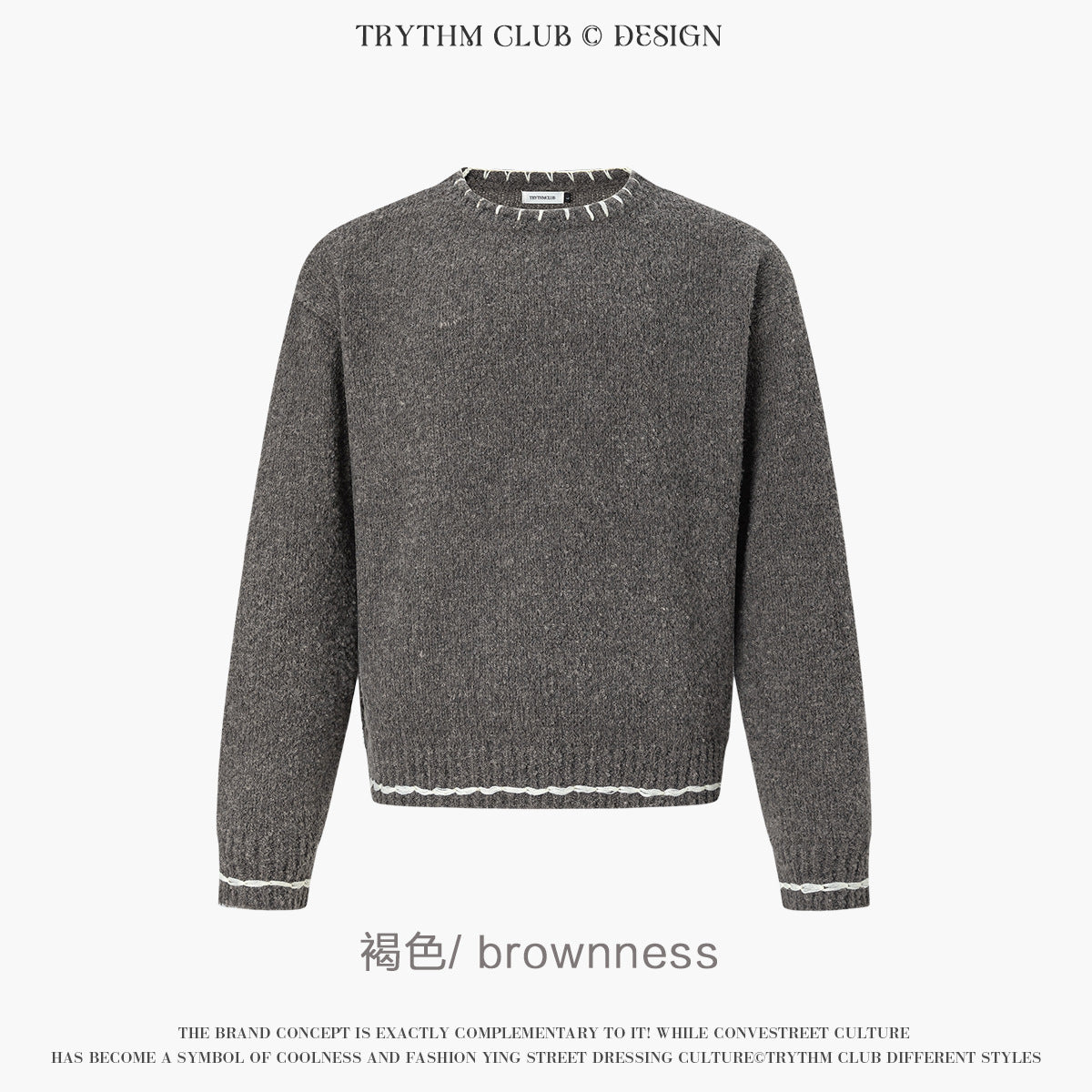 TRYTHMCLUB Simple Lace-knit Sweater
