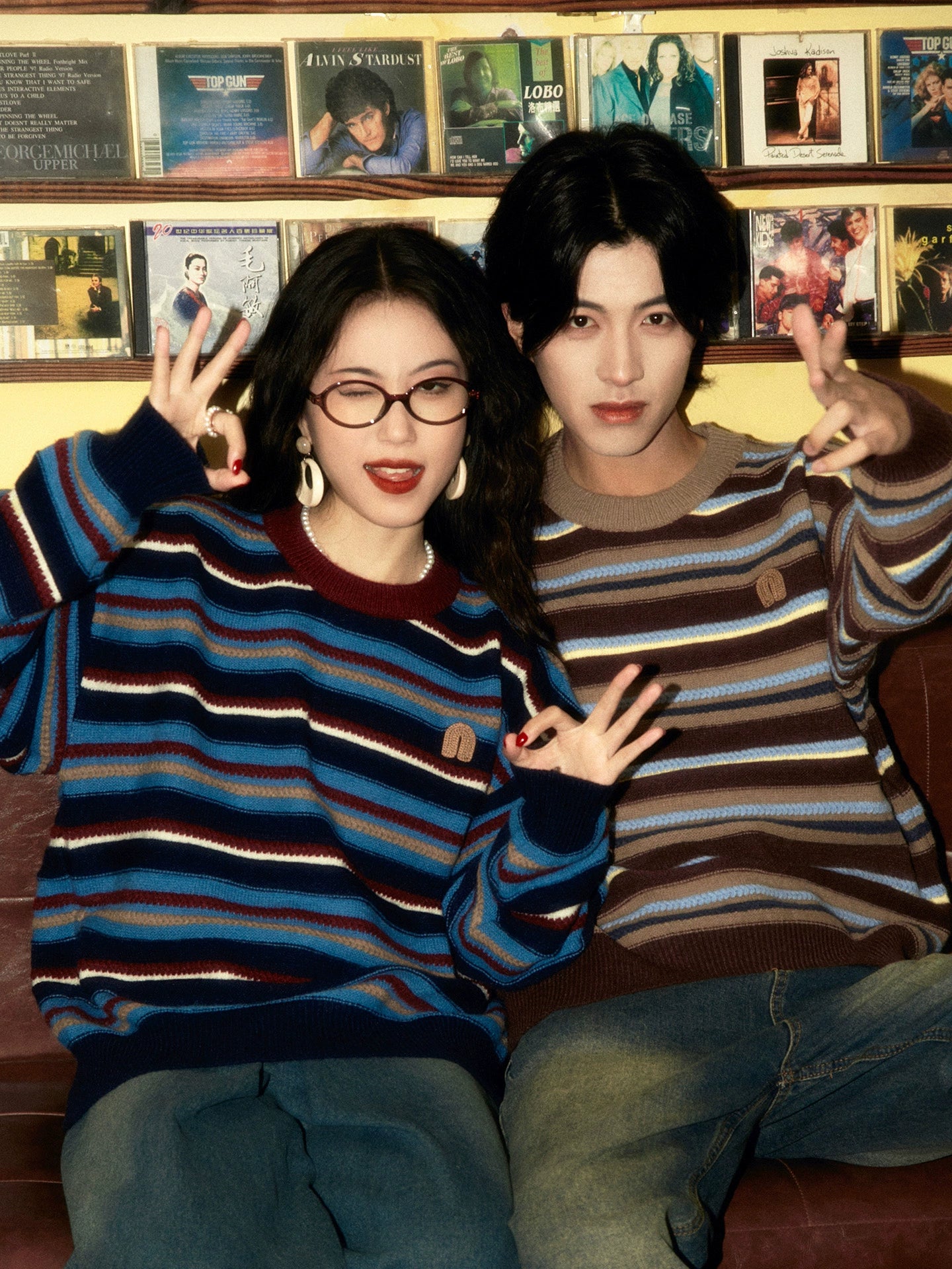 ALOHA Retro Hong Kong Style Lazy Japanese Striped Sweater