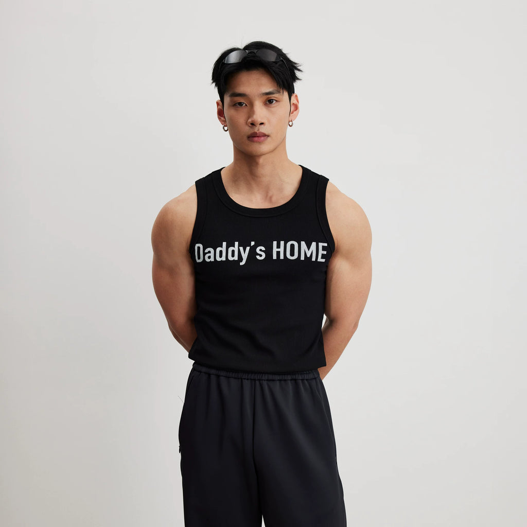 AFTERGLOW Slogan Elastic Threaded Vest