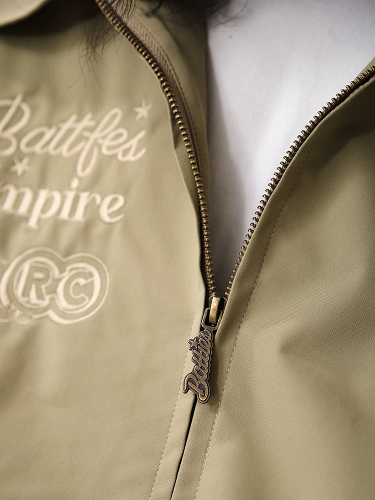 Battles Windproof Water-proof Embroidered Vintage Loose Jacket