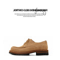 FANGSANHUO Retro Thick-soled Heightened Suede Casual Tooling Derby Shoes