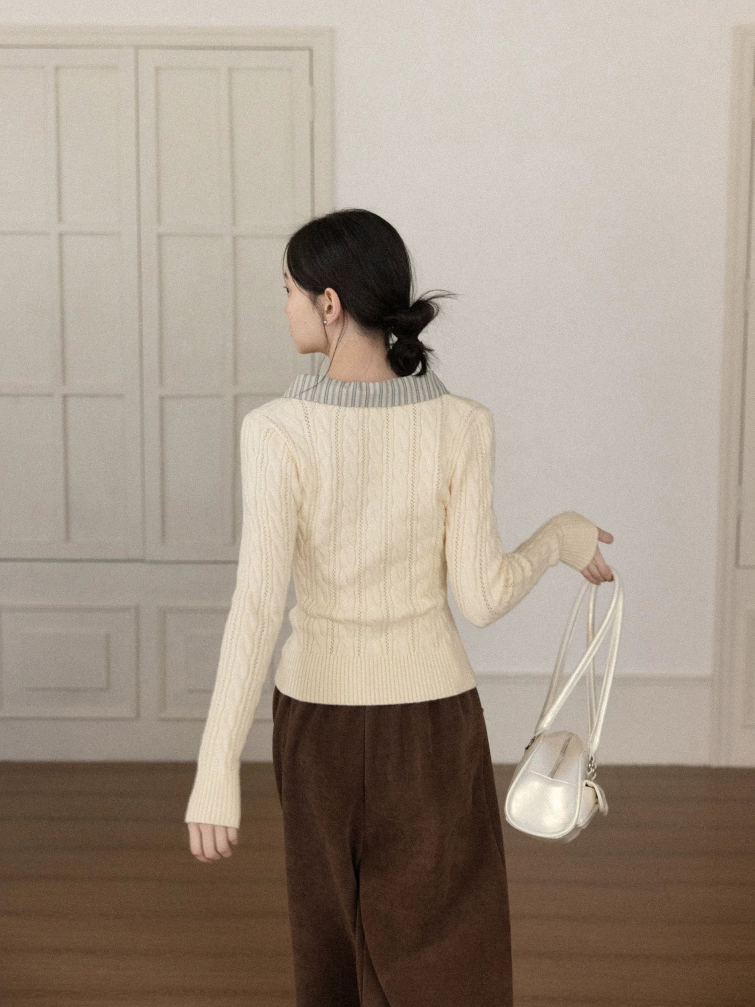 Cantonstory Lapel Wool Knitted Sweater