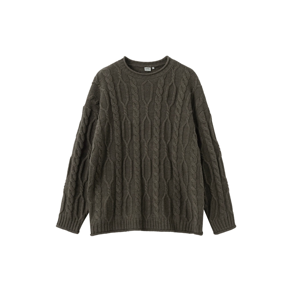 BUTTBILL 15% wool knitted 700G twisted woven sweater