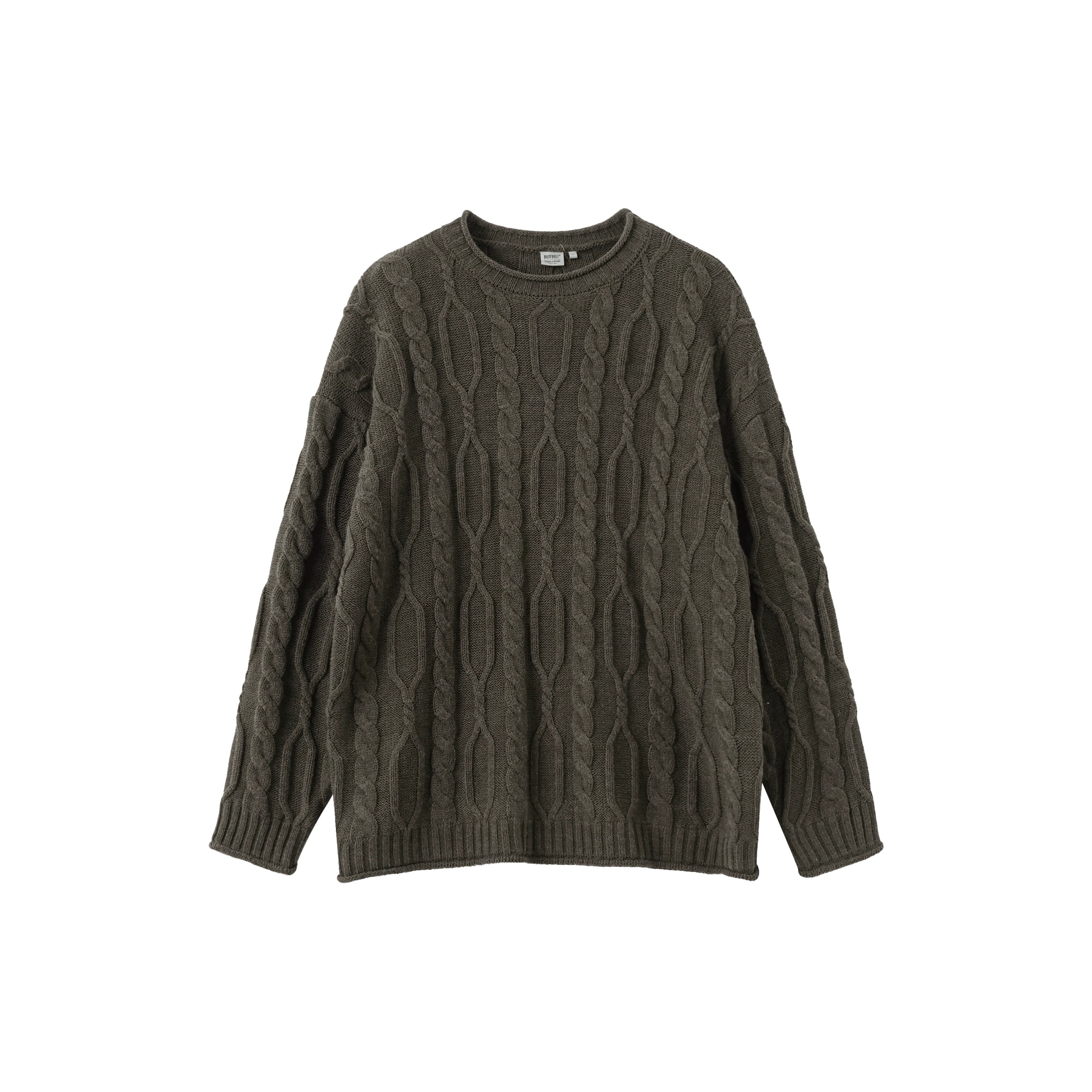 BUTTBILL 15% wool knitted 700G twisted woven sweater