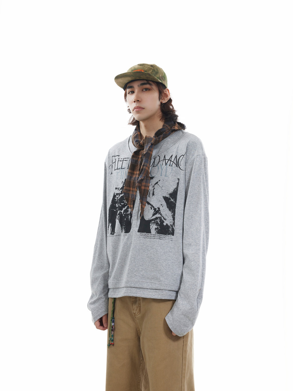 BTSG  fake two-piece scimitar long sleeve Tee
