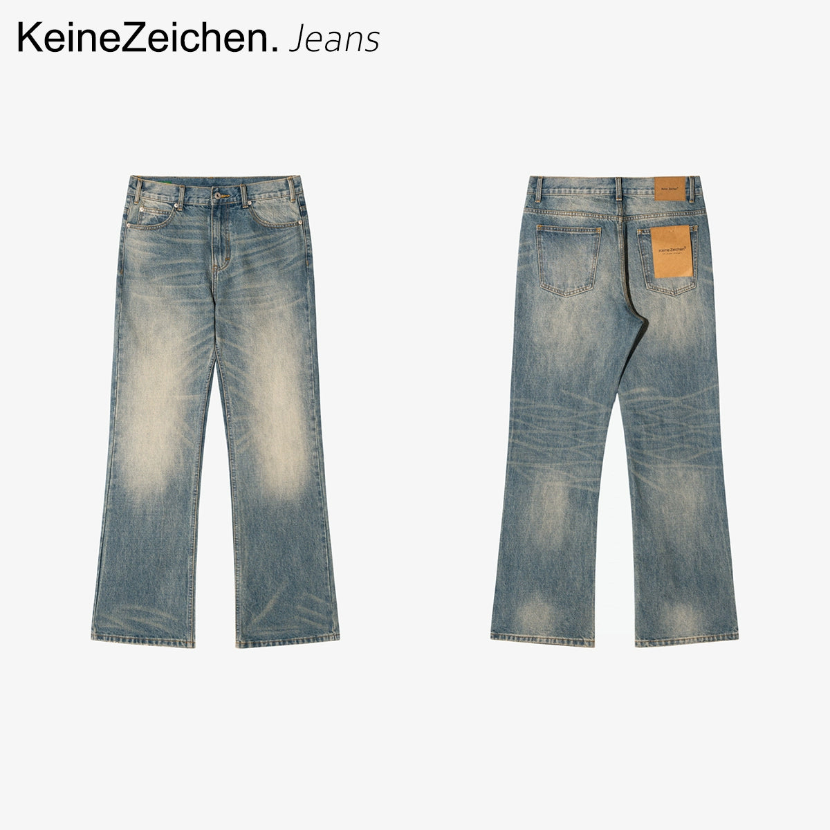 NO LOGO Slightly Washed Old Jeans