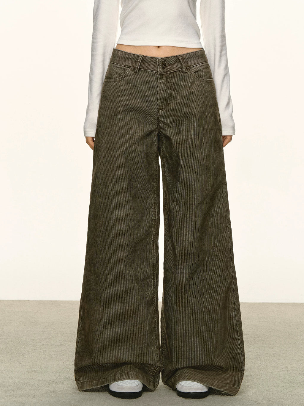 Anna Aneae Loose Wide Leg Straight Floor Pants Trousers