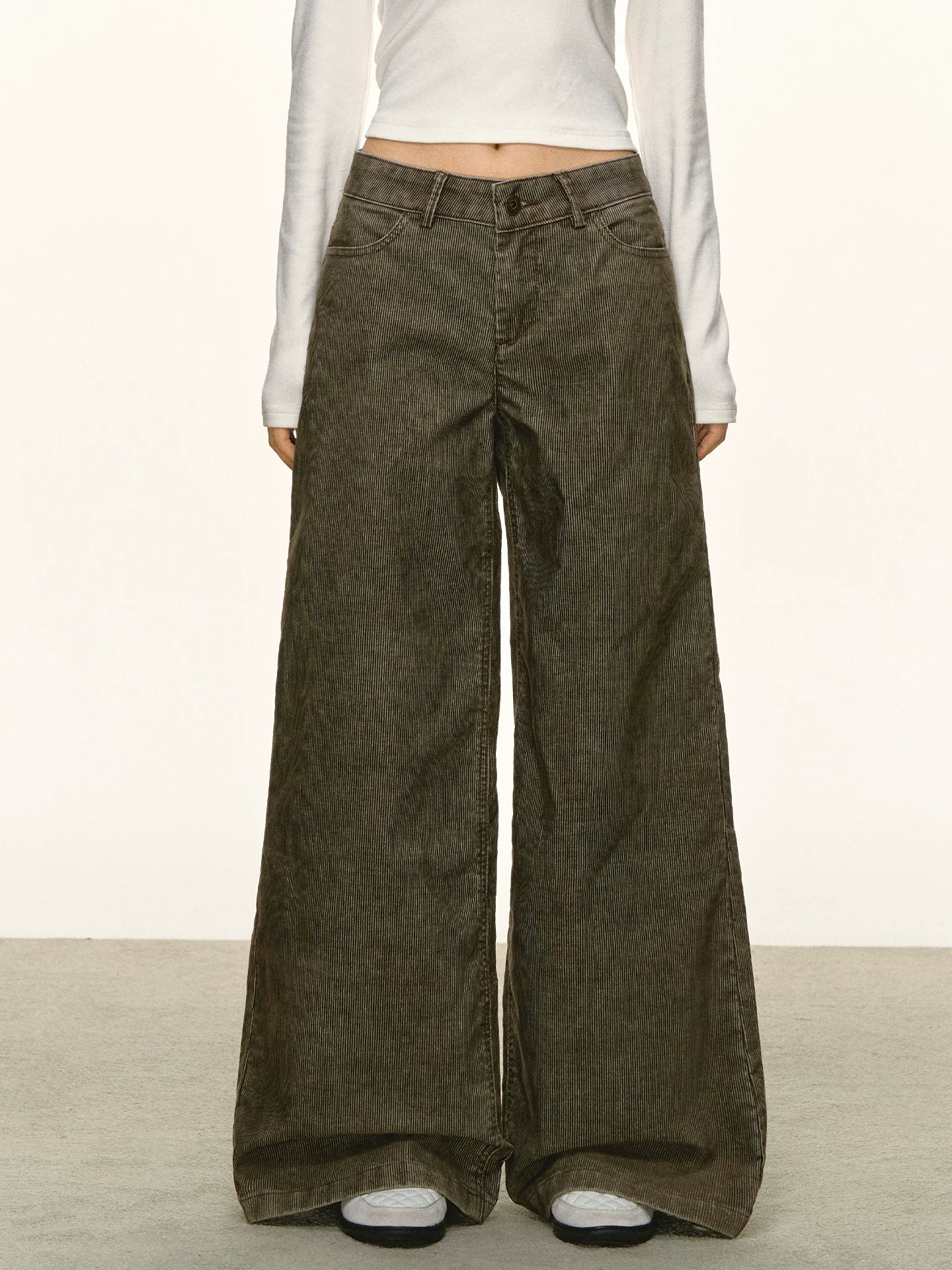 Anna Aneae Vintage Low-rise Straight Floor-mopping Trousers