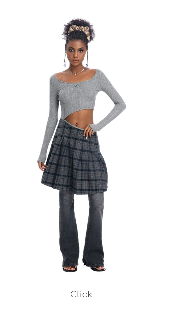 ABMY Retro Washed Slim and Thin Stretch Flared Pants