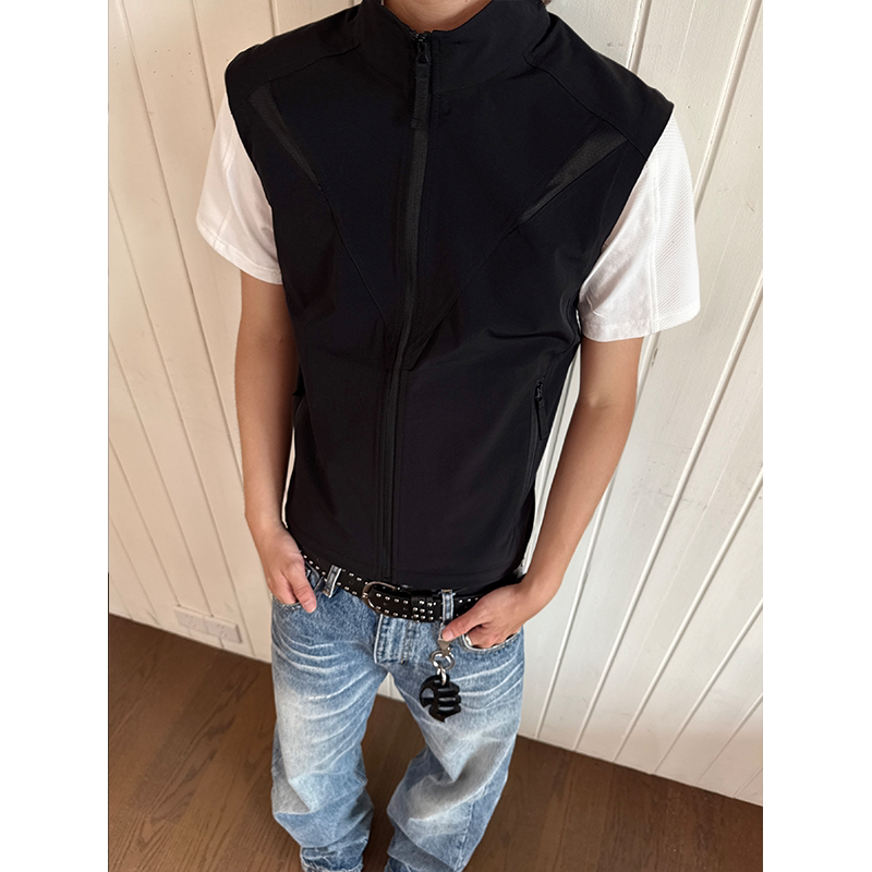 EME Quick-drying Breathable Light Stand-up Collar Zipper Vest