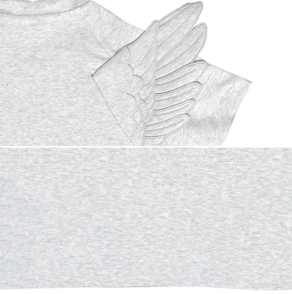 CHAI Wing Bump Nail Elastic Shoulder Tee